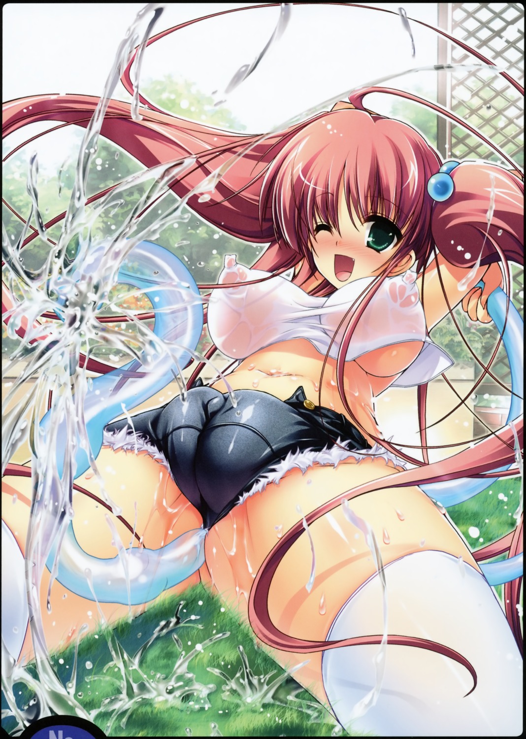 ;d cameltoe erect_nipples fat_mons female happy misakura_nankotsu nipples pussy rule34 see-through sheer smile thighhighs wet wet_clothes wink