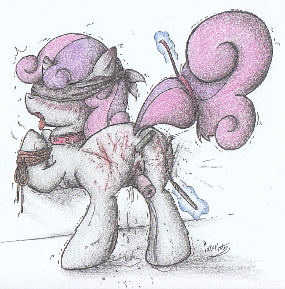 anal anal_penetration anus bdsm blindfold blush bondage bound butt_slap collar dildo e621 equid equine female feral friendship_is_magic fur genitals hair hasbro horn mammal multicolored_hair my_little_pony mythological_creature mythological_equine mythology object_in_ass patoriotto penetration raised_tail riding_crop rope sex sex_toy sex_toy_in_vagina sex_toy_insertion slap solo spanking submissive submissive_female sweetie_belle_(mlp) tail text toying_partner two_tone_hair unicorn vaginal vaginal_penetration vibrator vibrator_in_vagina vulva whip white_body white_fur young young_female young_feral
