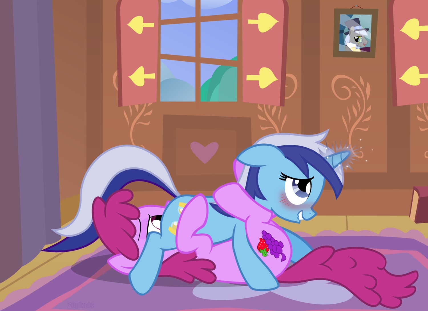 2012 20pixels 69_position berry_punch_(mlp) blue_eyes blush colored_outline cunnilingus cutie_mark duo e621 earth_pony equid equine female female/female feral friendship_is_magic hair hasbro hi_res horn horse licking long_hair magic mammal minuette_(mlp) multicolored_hair my_little_pony mythological_creature mythological_equine mythology oral pony sex smile spread_legs spreading tail tongue tongue_out two_tone_hair unicorn vaginal