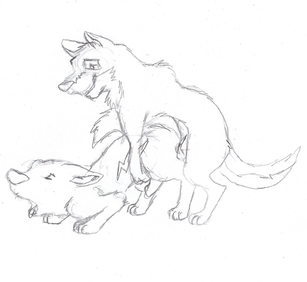 2boys balto balto_(film) bolt_(bolt) bolt_(film) crossover disney feral feral_on_feral gay male male_only monochrome penis rough_sketch rule34 sex sketch yaoi