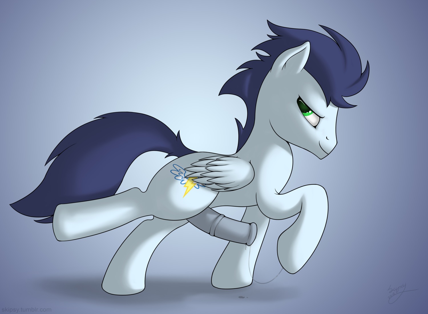 animal_genitalia animal_penis blue_body blue_feathers cutie_mark e621 equid equine equine_genitalia equine_penis erection feathered_wings feathers feral friendship_is_magic genitals grin hasbro hi_res male mammal my_little_pony mythological_creature mythological_equine mythology nude pegasus penis pose skipsy smile soarin_(mlp) solo tail wings wonderbolts_(mlp)
