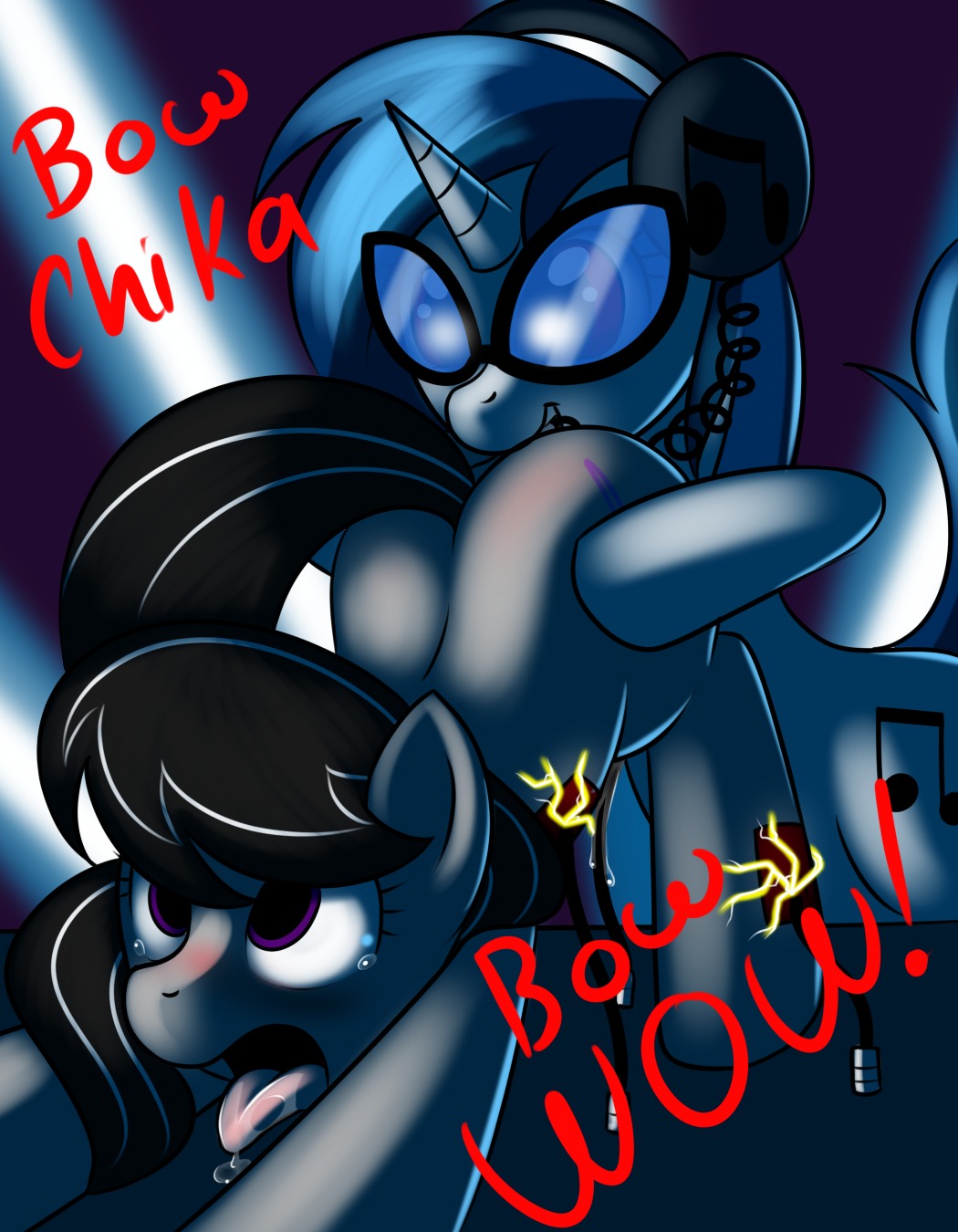 ass_up blush bodily_fluids butt cunnilingus dialogue digital_media_(artwork) drooling duo e621 earth_pony electronics english_text equid equine female female/female feral friendship_is_magic hasbro headphones hi_res horn horse intraspecies kloudmutt licking looking_up mammal my_little_pony mythological_creature mythological_equine mythology nose_to_anus octavia_(mlp) open_mouth oral pony purple_eyes saliva sex smile tail tears text tongue tongue_out unicorn vaginal vinyl_scratch_(mlp)