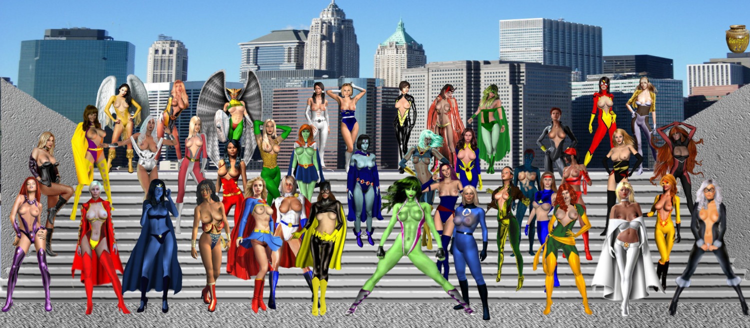 3d 41girls 6+girls alien andromeda_(dc) anna_marie aqua_hair aquagirl avengers batgirl batgirl_(barbara_gordon) big_breasts black_canary black_cat_(marvel) black_hair black_widow_(marvel) blonde_hair blue-haired_female blue_skin breasts brown_hair brunette cape carol_danvers crossover crystal_(inhumans) daredevil_(series) dark-skinned_female dark_skin dawnstar dazzler dc dc_comics domino_mask donna_troy dream_girl elektra_natchios emma_frost fantastic_four felicia_hardy female female_only firestar firestar_(marvel) full_body green-skinned_female green_arrow_(series) green_hair green_skin hawkgirl hulk_(series) human inhumans invisible_woman janet_van_dyne jean_grey justice_league kara_zor-el kara_zor-l kitty_pryde koriand'r lady_blackhawk legion_of_superheroes light-skinned_female light_skin lorna_dane marvel marvel_comics mask masked masked_female medusa_(inhumans) miss_martian ms._marvel ms._marvel_(carol_danvers) multiple_girls mutant_(marvel) mystique natasha_romanoff native_american nipples orange_hair ororo_munroe pale_skin phantom_girl phoenix_(x-men) polaris_(x-men) power_girl princess_projectra psylocke_(kwannon) purple_hair raven_(dc) red_hair rogue_(x-men) rule34 saturn_girl scarlet_witch shadow_lass shadowcat she-hulk spider-man_(series) spider-woman spider-woman_(jessica_drew) starfire stewpot53 stockings storm_(x-men) straight_hair sue_storm supergirl superheroine superman_(series) teen_titans triplicate_girl villain villainess wasp_(marvel) white_hair white_queen wings wonder_girl wonder_woman wonder_woman_(series) x-men