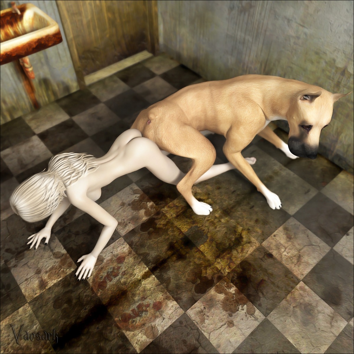 1:1 3d_(artwork) anus ass_to_ass bestiality blonde_hair breasts butt canid canine canis digital_media_(artwork) dirty domestic_dog duo e621 female female_human female_on_feral female_penetrated feral feral_penetrating feral_penetrating_human fur great_dane hair hi_res human human_on_feral human_penetrated interspecies knotting male male/female male_on_human male_penetrating male_penetrating_female mammal mastiff molosser nude penetration penile penile_penetration penis_in_vagina realistic_feral sex tan_body tan_fur vaesark vaginal vaginal_knotting vaginal_penetration