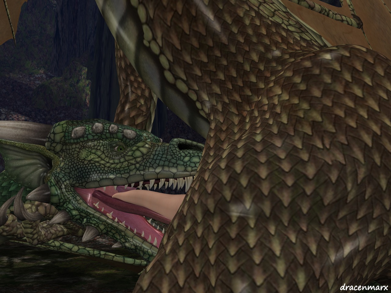 3d_(artwork) 4:3 ambiguous_gender bald blackdrake brown_body brown_scales butt claws digital_media_(artwork) dragon duo e621 erection fellatio forest genital_danger_play genitals glistening green_body green_eyes green_scales gums horn licking lying male membrane_(anatomy) membranous_wings millennium_dragon mythological_creature mythological_scalie mythology nude on_ground open_mouth oral oral_penetration orange_body orange_skin outside penetration penile penis penis_lick pink_body pink_penis pink_skin plant red_body red_skin scales scalie sex shadow sharp_teeth spread_legs spreading teeth tongue tongue_out tree wings