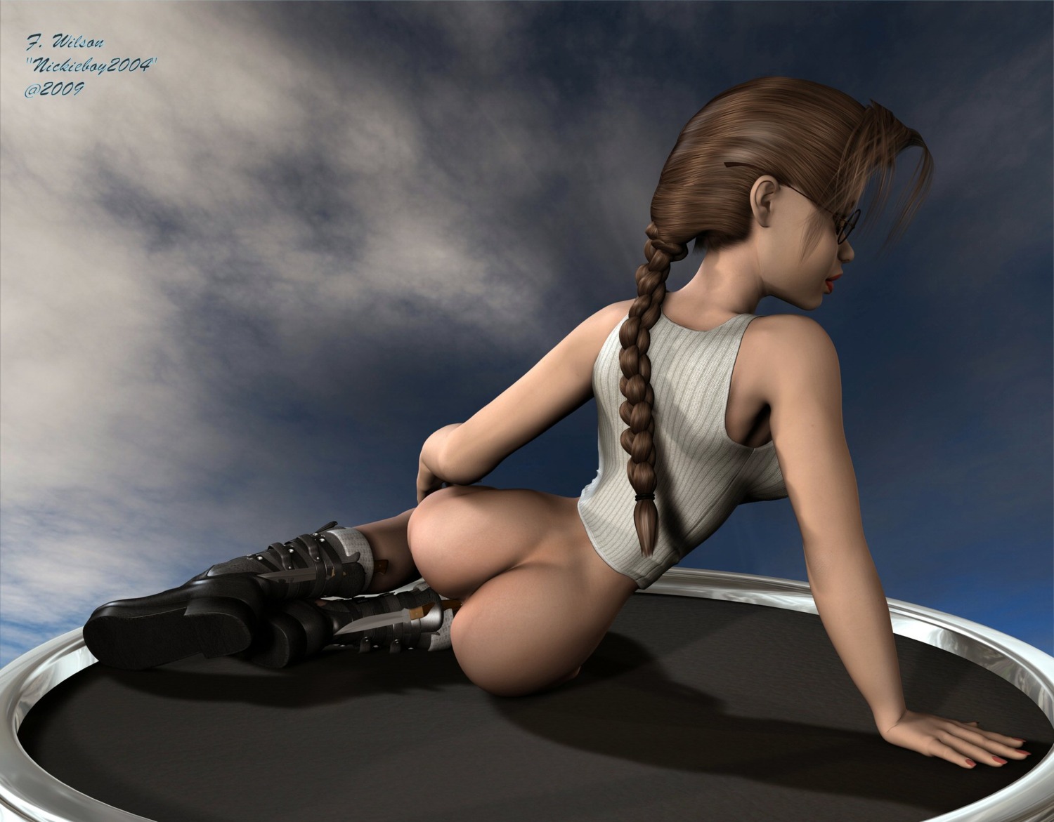 3d female female_only human lara_croft lara_croft_(classic) nickieboy2004 rule34 signature solo tagme text tomb_raider tomb_raider_(classic)