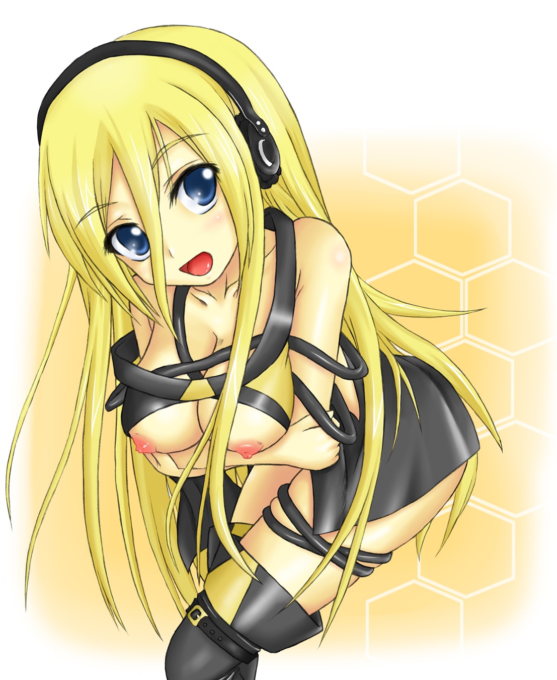 blue_eyes breasts female lily_(vocaloid) nipples open_mouth rule34 tagme vocaloid vocaloid_3