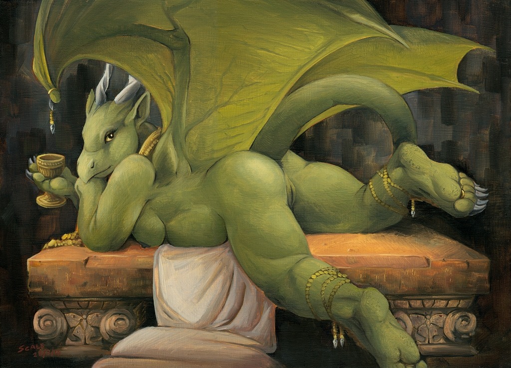 5_toes anklet anthro anus barefoot biped breasts butt claws digit_ring dragon e621 feet female genitals hindpaw horn jewelry looking_at_viewer lying membrane_(anatomy) membranous_wings mythological_creature mythological_scalie mythology nipples non-mammal_breasts non-mammal_nipples nude oil_painting_(artwork) on_front painting_(artwork) paws pinup plantigrade pose presenting presenting_hindquarters ring scale_(artist) scalie slightly_chubby soles solo tail toe_claws toe_ring toes traditional_media_(artwork) traditional_painting_(artwork) vulva white_claws wings yellow_eyes