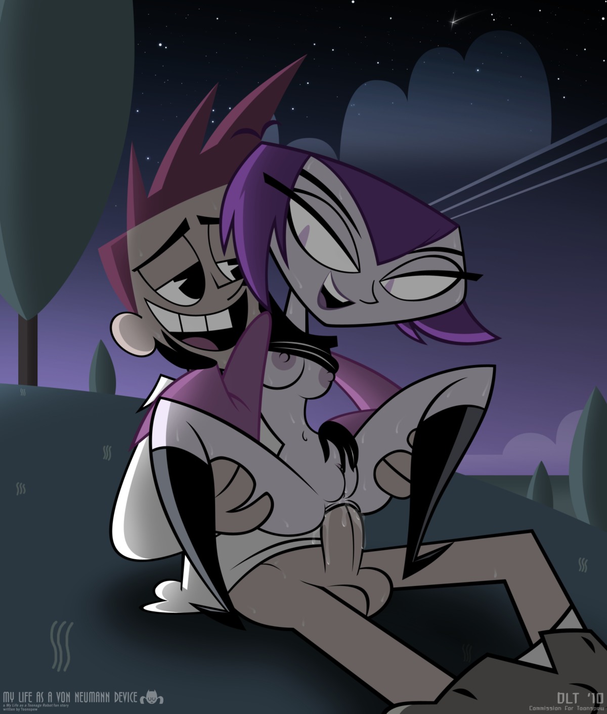 accurate_art_style anal brad_carbunkle chair_position dlt female human male misty_(mlaatr) my_life_as_a_teenage_robot night outdoors pale_skin penis pussy rule34 sex sitting smile smooth_skin straight toony