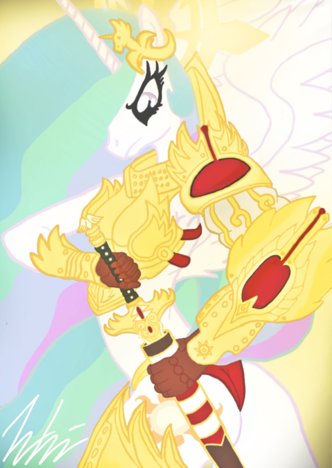 1girls crossover female female_only friendship_is_magic gmeiden god-emperor_of_mankind imperium_of_man my_little_pony princess_celestia_(mlp) rule34 rule_63 smooth_skin solo_female warhammer_(franchise) warhammer_40k