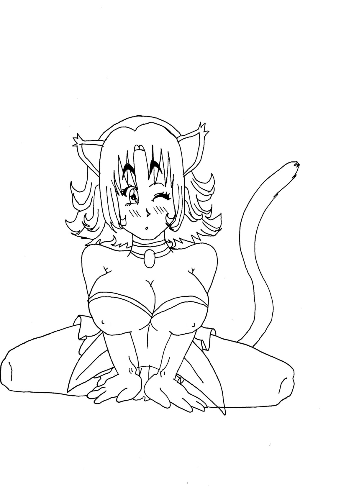 female ichigo_momomiya mew_ichigo monochrome rule34 tagme tokyo_mew_mew