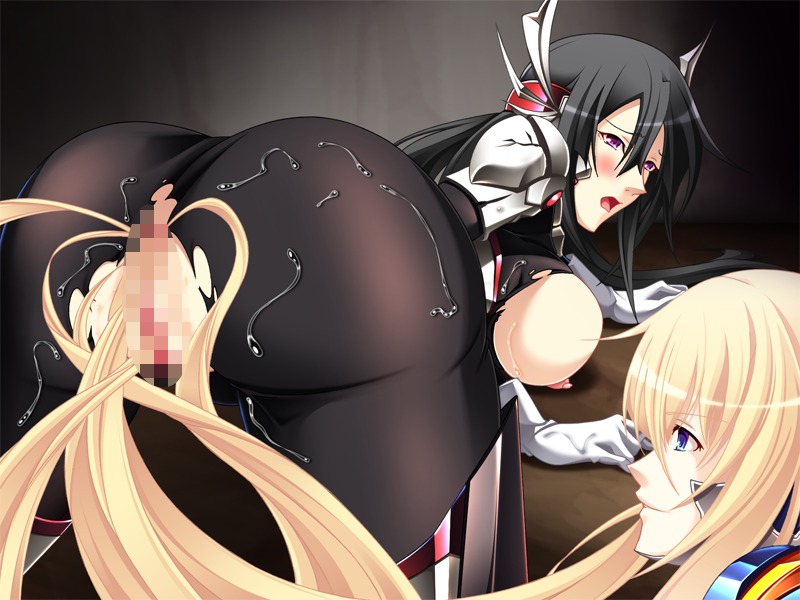 armor black_hair blonde_hair blush female hairjob justice_blade justice_blade_3 long_hair magical_girl multiple_females multiple_girls rashetto_goldwell rule34 sentai yuri yuuki_saki