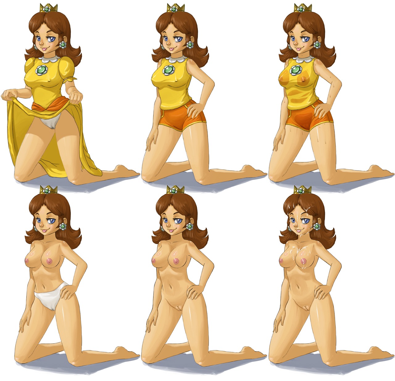 female female_only human kevinsano mario_(series) mario_tennis nintendo princess_daisy rule34 solo straight_hair tagme white_background