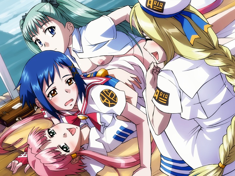 aika_granzchesta alice_carroll alicia_florence aria breasts clothing female female_only human human_only medium_breasts mizunashi_akari multiple_females multiple_girls no_visible_genitalia rule34 yuri