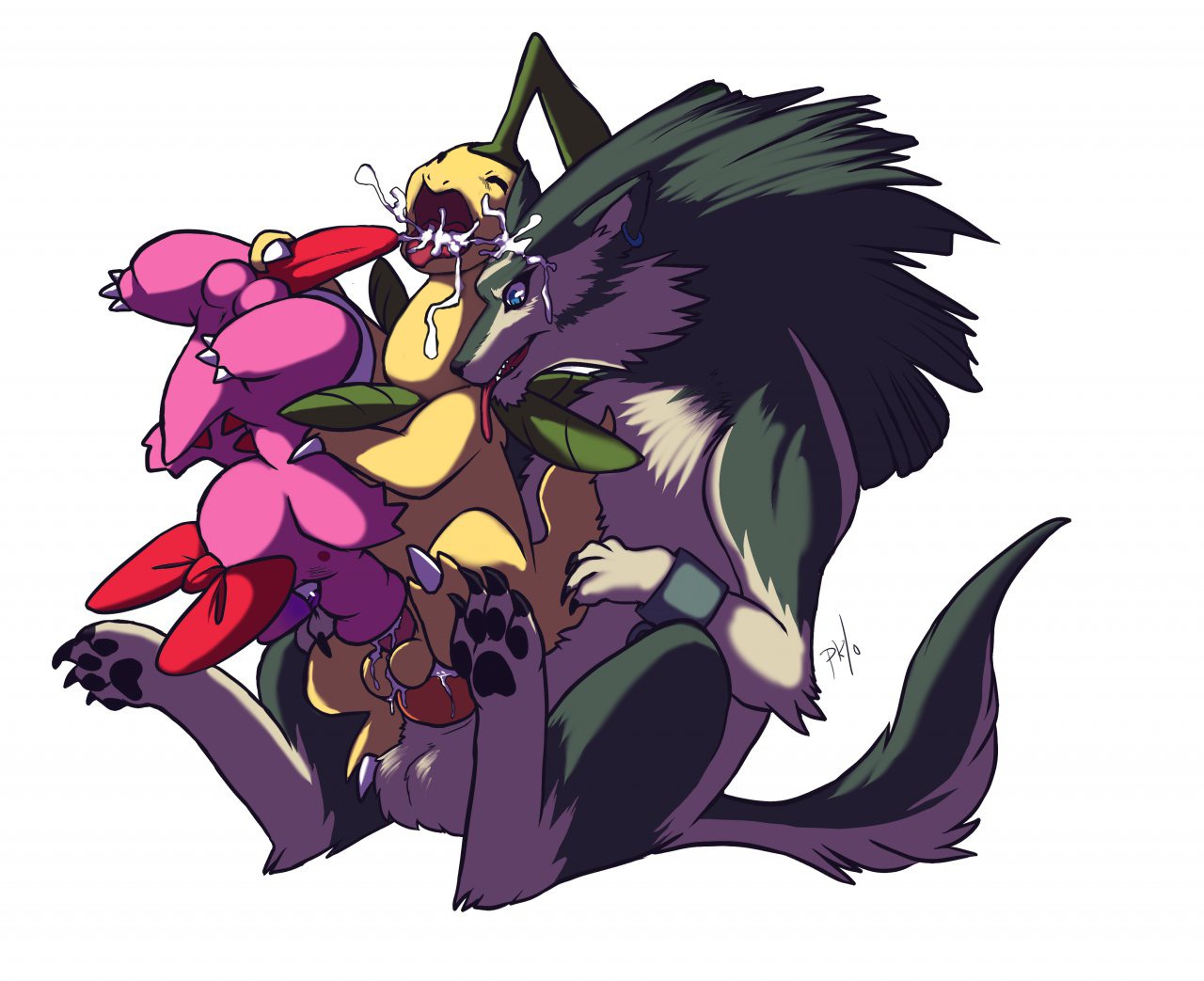 2010 balls bayleef birdo crossover cum feral feral_on_feral link male male_only mario_(series) nintendo penis pokemon pokemon_(species) purplekecleon rule34 straight_hair tagme the_legend_of_zelda twilight_princess wolf_link yaoi