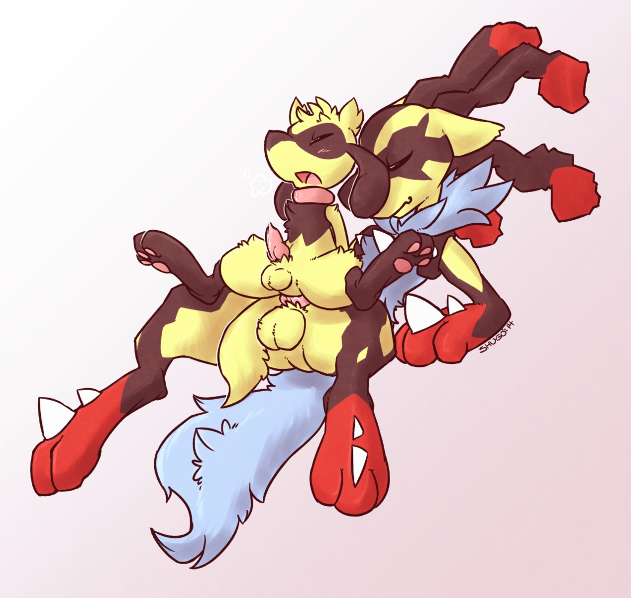 2014 alternate_color anal anal_knotting anal_penetration animal_genitalia animal_penis anthro balls canid canine canine_genitalia canine_penis digital_media_(artwork) dominant duo e621 erection fur generation_4_pokemon generation_6_pokemon genitals hi_res knot knotting larger_dom male male/male male_penetrated male_penetrating male_penetrating_male mammal mega_evolution mega_lucario nintendo nude penetration penis pokemon pokemon_(species) riolu sex shiny_pokemon shugowah size_difference