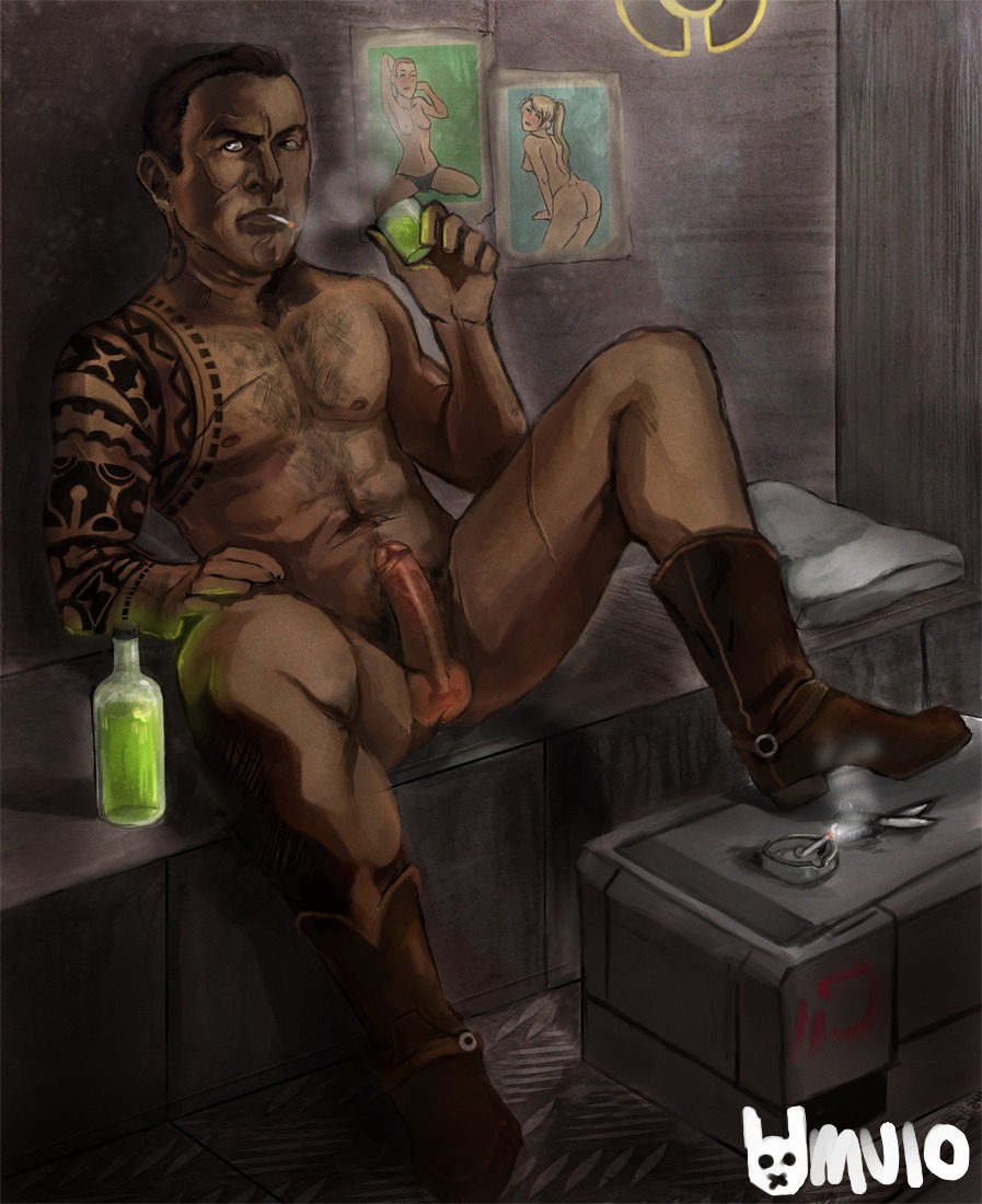 cigarette male male_only mass_effect miss_usagi rule34 smoking solo tagme zaeed_massani