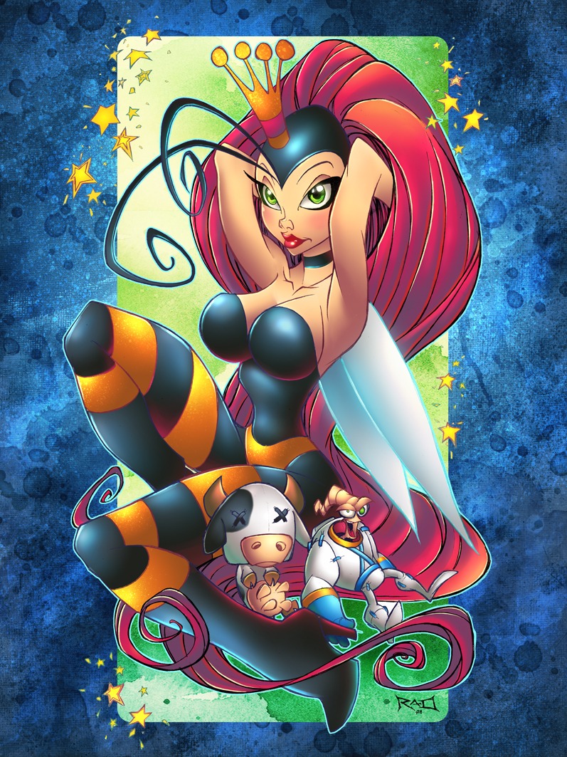 armpits breasts clothing earthworm_jim_(franchise) female green_eyes hair large_breasts long_hair princess_what's-her-name red_hair rule34 solo