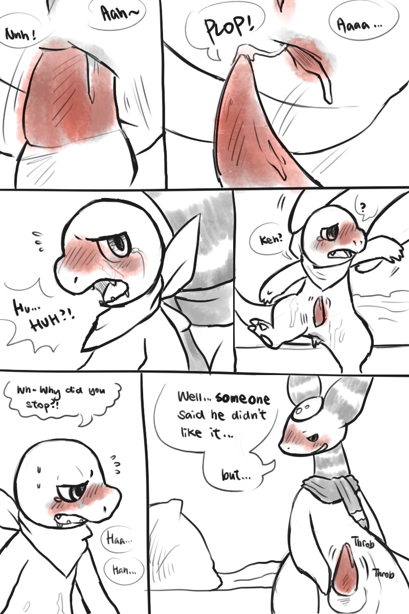 2012 2:3 ampharos anal anal_penetration anthro anus balls bed blush bodily_fluids charmander clothed clothing comic crying dialogue digital_drawing_(artwork) digital_media_(artwork) dominant duo e621 english_text erection fresnel_(buyobutt) furniture gaping gaping_anus generation_1_pokemon generation_2_pokemon genitals haychel hi_res larger_dom male male/male mike_the_charmander monochrome multiple_scenes nintendo penetration penis pmd-explorers pokemon pokemon_(species) pull_out scarf size_difference tapering_penis tears text