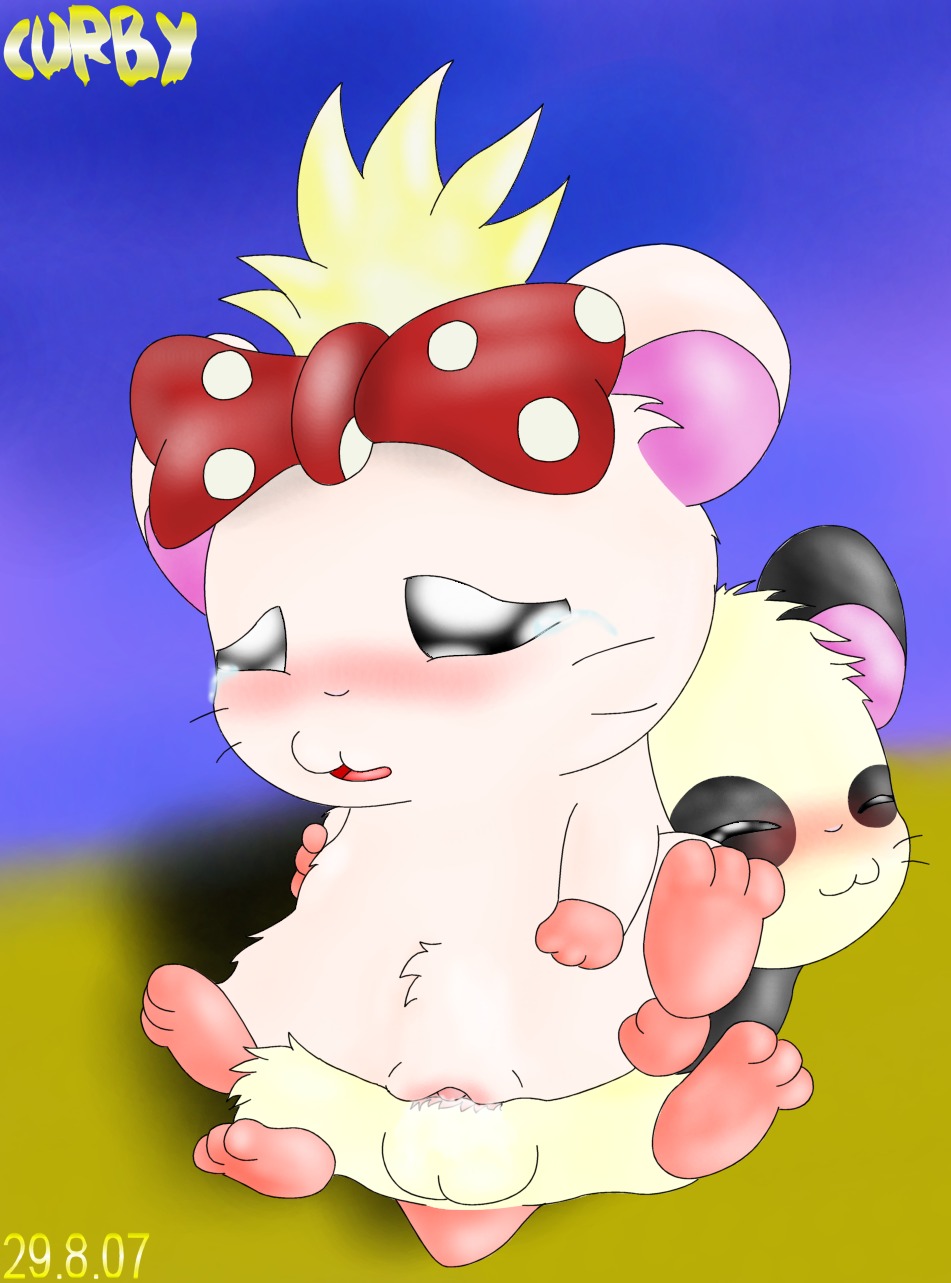 blush bodily_fluids cricetid cum curby duo e621 female genital_fluids hamster hamtaro_(series) hi_res lazuli_(hamtaro) male male/female mammal panda_(hamtaro) rodent sex