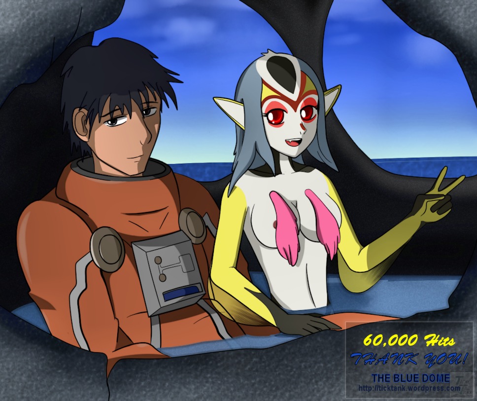 1girls artist_request blue_submarine_no._6 breasts female grey_hair humanoid long_hair male marine mutio rule34 tagme tetsu_hayami yellow_skin