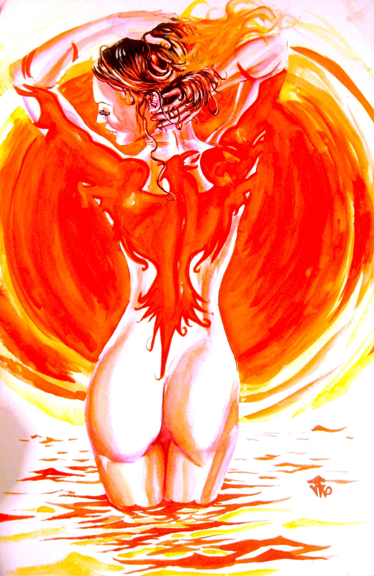 1girls artist_request ass female female_only jean_grey marvel marvel_comics phoenix_(x-men) rule34 smooth_skin solo tagme x-men
