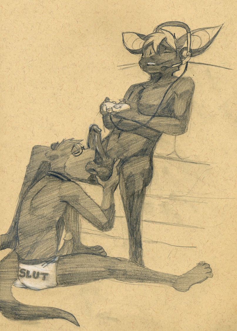 anthro ball_fondling ball_lick balls bat boxer_briefs clothing collar controller duo e621 erection eyes_closed eyewear fondling game_controller gaming genitals glasses humanoid_genitalia humanoid_penis licking male male/male male_penetrated male_penetrating male_penetrating_male mammal multitasking mustelid nude oral otter penetration penis penis_poking_out penis_through_fly playing_video_game sex spread_legs spreading tail tongue tongue_out tush_(artist) underwear