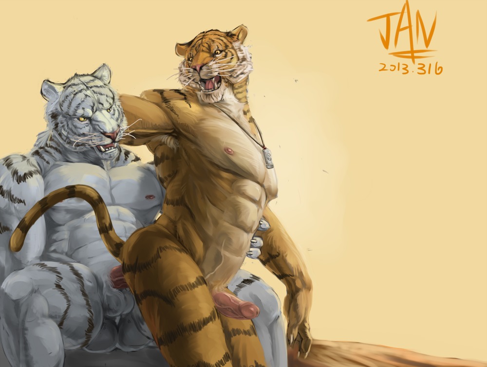 2013 abs anal anal_penetration animal_genitalia anthro anthro_on_anthro anthro_penetrated anthro_penetrating anthro_penetrating_anthro armpit_hair athletic balls biceps big_muscles black_body black_fur body_hair brown_body brown_fur butt claws duo e621 erection fangs felid from_behind_position fur genitals grey_body grey_fur humanoid_genitalia humanoid_penis jewelry jiandou male male/male male_penetrated male_penetrating male_penetrating_male mammal markings muscular muscular_male necklace nipples nude open_mouth pantherine pecs penetration penile penile_penetration penis pink_nose pose sex sheath simple_background sitting spread_legs spreading standing stripes tan_body tan_fur teeth tiger tongue torso_grab vein veiny_penis whiskers white_body white_fur yellow_eyes