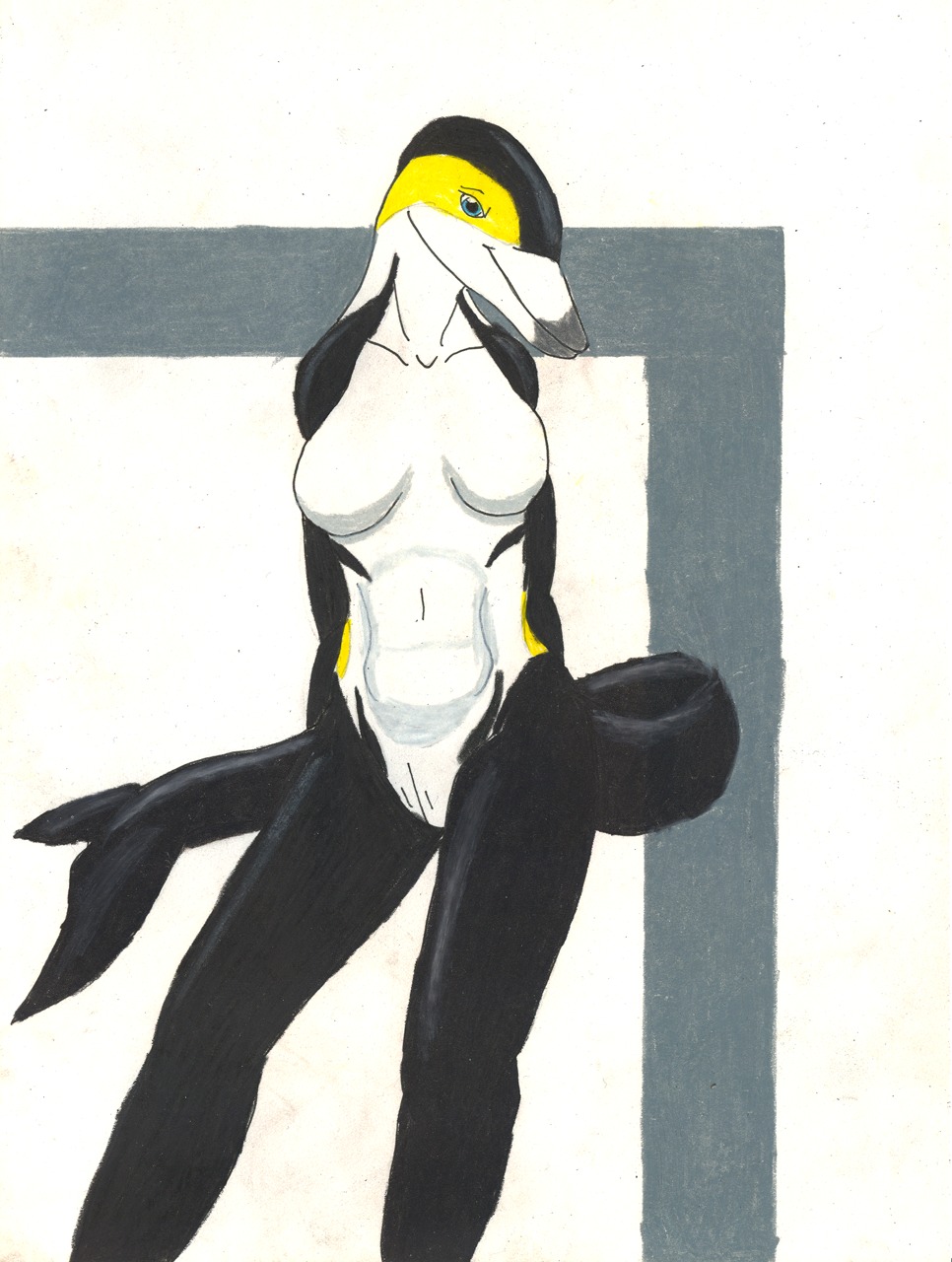 adleisio animal_genitalia anthro aquatic cetacean common_dolphin dolphin e621 female female_anthro genitals hi_res mammal mammary_slits oceanic_dolphin pinup pose solo tail toothed_whale traditional_media_(artwork) unavailable_at_source vulva