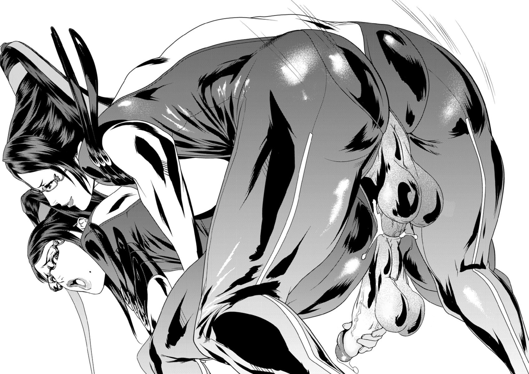 2futas all_fours anal ass balls bayonetta bayonetta_(character) clone clonecest cum decensored doggy_style female futa_on_futa futa_only futanari glasses highres intersex konbuni looking_back monochrome multiple_females multiple_girls open_mouth penis pussy rule34 sega selfcest sex testicles twin twins uncensored voluptuous