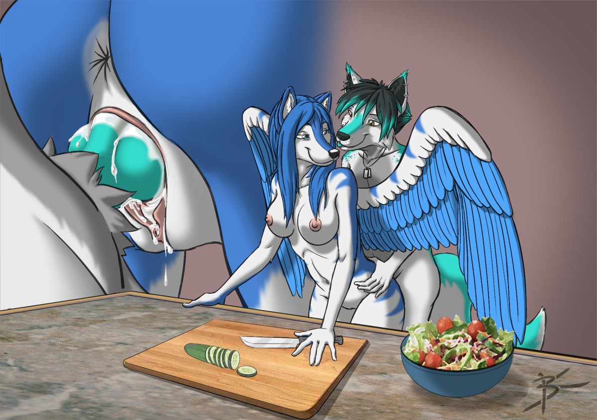 animal_genitalia animal_penis anthro anthro_on_anthro anthro_penetrated anthro_penetrating anthro_penetrating_anthro anus areola artik_ninetails black-kitten bodily_fluids breasts butt canid canine canine_genitalia canine_penis canis cum cum_in_vagina cum_inside duo e621 erection feathered_wings feathers female female_penetrated food fox from_behind_position genital_fluids genitals knife knot knotting male male/female male_penetrating male_penetrating_female mammal nipples nude penetration penile penile_penetration penis penis_in_vagina salad sex standing stretched_vagina tail tala_(suntattoowolf) vaginal vaginal_knotting vaginal_penetration vulva wings wolf