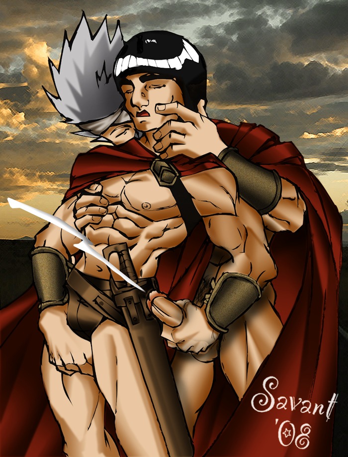 300 cosplay gay hatake_kakashi kakashi_hatake male male_only might_guy naruto naruto_(series) rule34 spartan the_savant yaoi