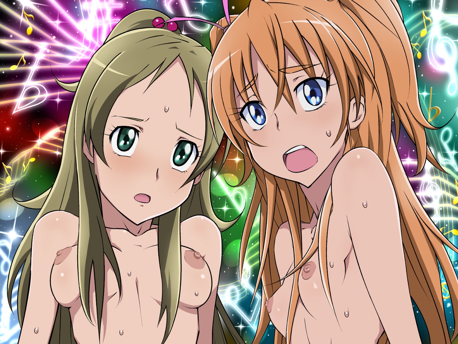 afraid breasts female highres houjou_hibiki ice_place minamino_kanade nude precure pretty_cure rule34 small_breasts suite_precure