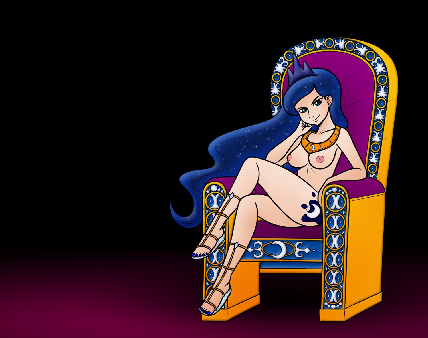 1girls blue_hair callmepo female friendship_is_magic humanized megasweet my_little_pony princess_luna_(mlp) rule34 smooth_skin tagme