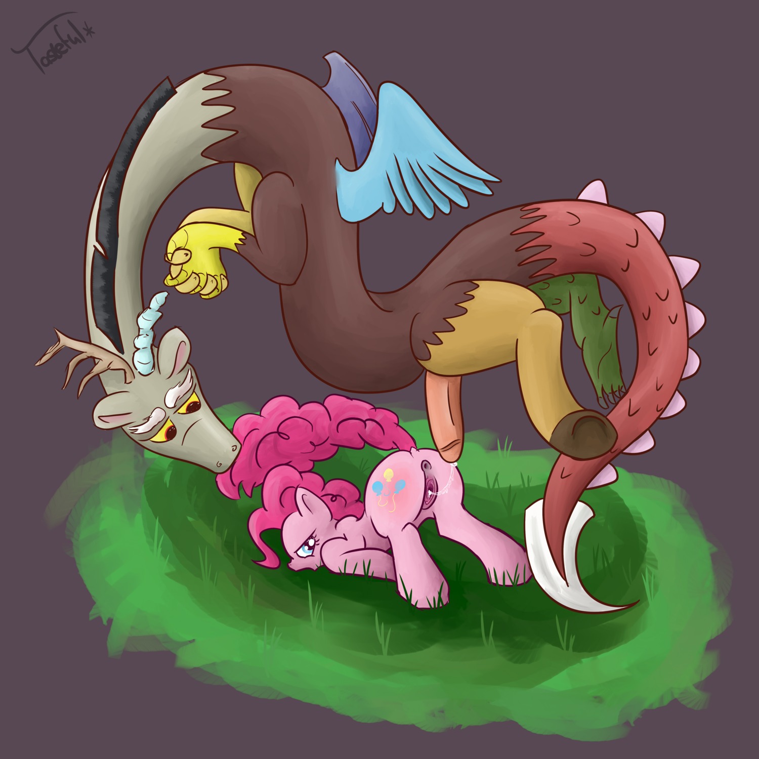 1:1 absurd_res after_sex anus ass_up blue_body blue_eyes blue_feathers bodily_fluids butt chimera cum cum_in_vagina cum_inside cum_string cutie_mark discord_(mlp) draconequus duo e621 earth_pony equid equine erection feathered_wings feathers female feral friendship_is_magic genital_fluids genitals hasbro hi_res horse humanoid_genitalia humanoid_penis interspecies looking_back male male/female mammal membrane_(anatomy) membranous_wings my_little_pony nude penis pinkie_pie_(mlp) pony presenting raised_tail tail tasteful-clopper vaginal vulva wings