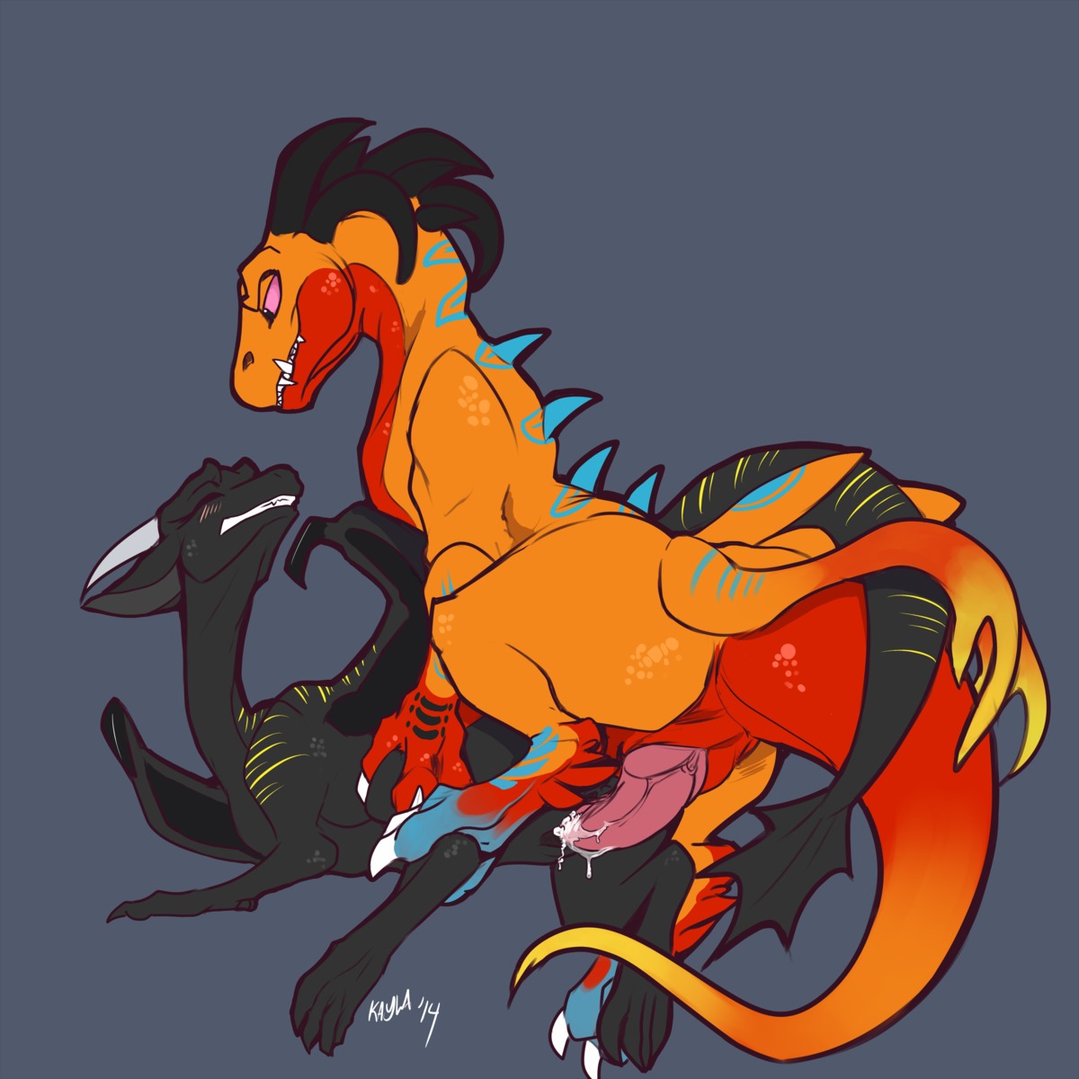 1:1 2014 absurd_res all_fours black_body black_skin blue_body blue_skin blush bodily_fluids claws conditional_dnp cum cum_in_vagina cum_inside digital_media_(artwork) dragon duo e621 ebony_(orkekum) ebonychimera erection eyes_closed fangs feet female female_penetrated feral feral_on_feral feral_penetrated feral_penetrating feral_penetrating_feral from_behind_position genital_fluids genitals hi_res hindpaw horn looking_down male male/female male_penetrating male_penetrating_female membrane_(anatomy) membranous_wings mythological_creature mythological_scalie mythology paws penetration penile penile_penetration penis penis_in_vagina red_body red_skin reptile samael_(orkekum) scalie sex spikes stripes tail teeth vaginal vaginal_penetration vulva wings yellow_body yellow_skin