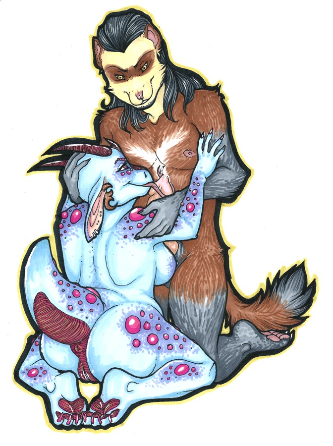 anthro anus belly big_butt blue_body blue_fur breasts butt claws curvy_figure dipstick_tail dragon duo e621 ear_piercing emberhart erection feet fellatio female floppy_ears fur genitals hair heart_symbol hindpaw horn interspecies knot licking long_hair long_tongue male male/female mammal markings mustelid musteline mythological_creature mythological_scalie mythology nipples nude oral paws penile penis penis_lick piercing red_eyes scalie sex slightly_chubby tail tail_markings tongue tongue_out true_musteline voluptuous vulva weasel yellow_eyes