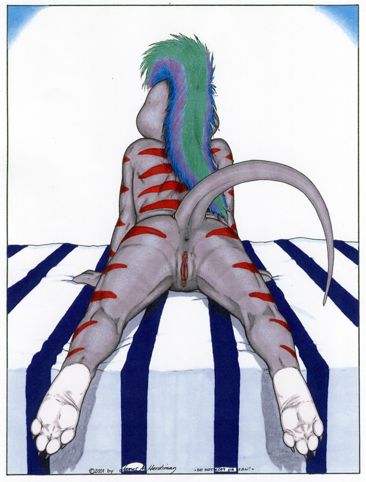 2001 anus desiree_(jmh) female furry high_resolution james_m_hardiman nude presenting pussy raised_tail rule34 solo tail