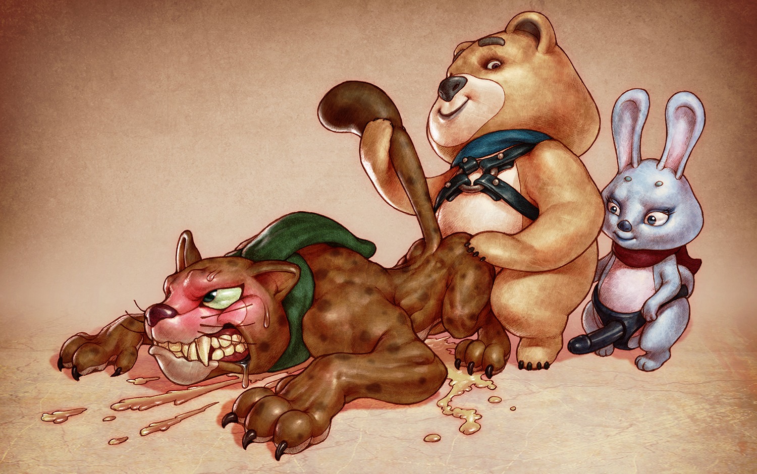 anal anal_penetration anthro barsik bdsm bear blush brown_body brown_fur creepy detailed dildo e621 felid female fur genitals group group_sex hare lagomorph leopard leporid male male/male male_penetrated male_penetrating male_penetrating_male mammal mascot misha_(olympics) olympics pantherine penetration penis polar_bear rabbit russian sex sex_toy simple_background sochi_2014 strapon unavailable_at_source unknown_artist ursine zaika