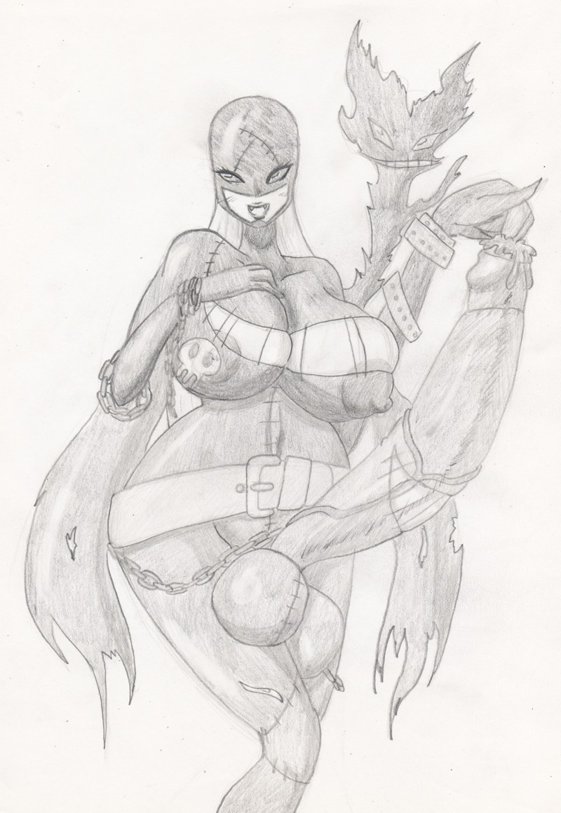balls bandai_namco big_balls big_breasts big_penis bodily_fluids breasts cum digimon digimon_(species) e621 erection genital_fluids genitals gynomorph huge_penis humanoid intersex ladydevimon monochrome nikoh not_furry penetration penis sketch solo urethra urethral urethral_penetration