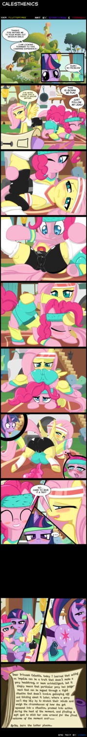 2012 absurd_res anal anal_penetration blush camel_toe comic cutie_mark dialogue dildo double_penetration e621 earth_pony english_text equid equine exercise feathered_wings feathers female female/female feral feral_on_feral flexible fluttershy_(mlp) friendship_is_magic fur genitals group group_sex hair hasbro hi_res horn horse latex long_image mammal multicolored_hair my_little_pony mythological_creature mythological_equine mythology open_mouth pegasus penetration pinkie_pie_(mlp) pony purple_body purple_fur purple_hair quadruped sex sex_toy spread_legs spreading starykrow strapon tail tall_image text threesome tiarawhy tribadism trio twilight_sparkle_(mlp) two_tone_hair unicorn vaginal vulva wings yellow_body yellow_feathers yoga