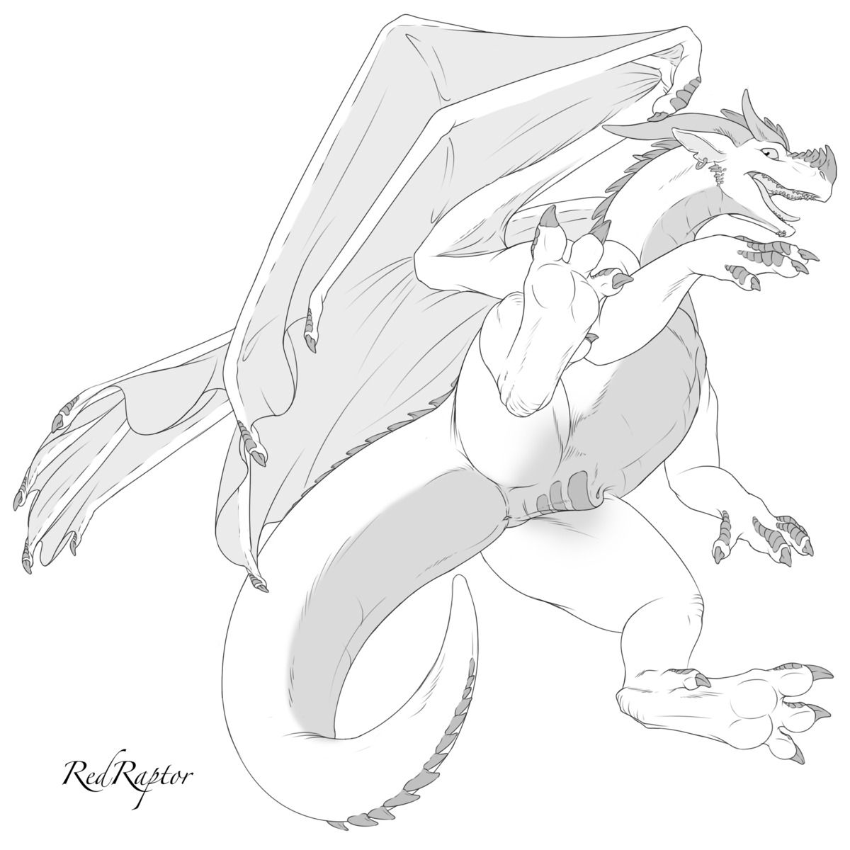 1:1 2014 absurd_res animal_genitalia anus butt claws dragon e621 feral fully_sheathed genitals greyscale hi_res horn male membrane_(anatomy) membranous_wings monochrome mythological_creature mythological_scalie mythology nude presenting presenting_hindquarters redraptor16 scalie sheath simple_background solo spread_legs spreading styreks tail tongue white_background wings