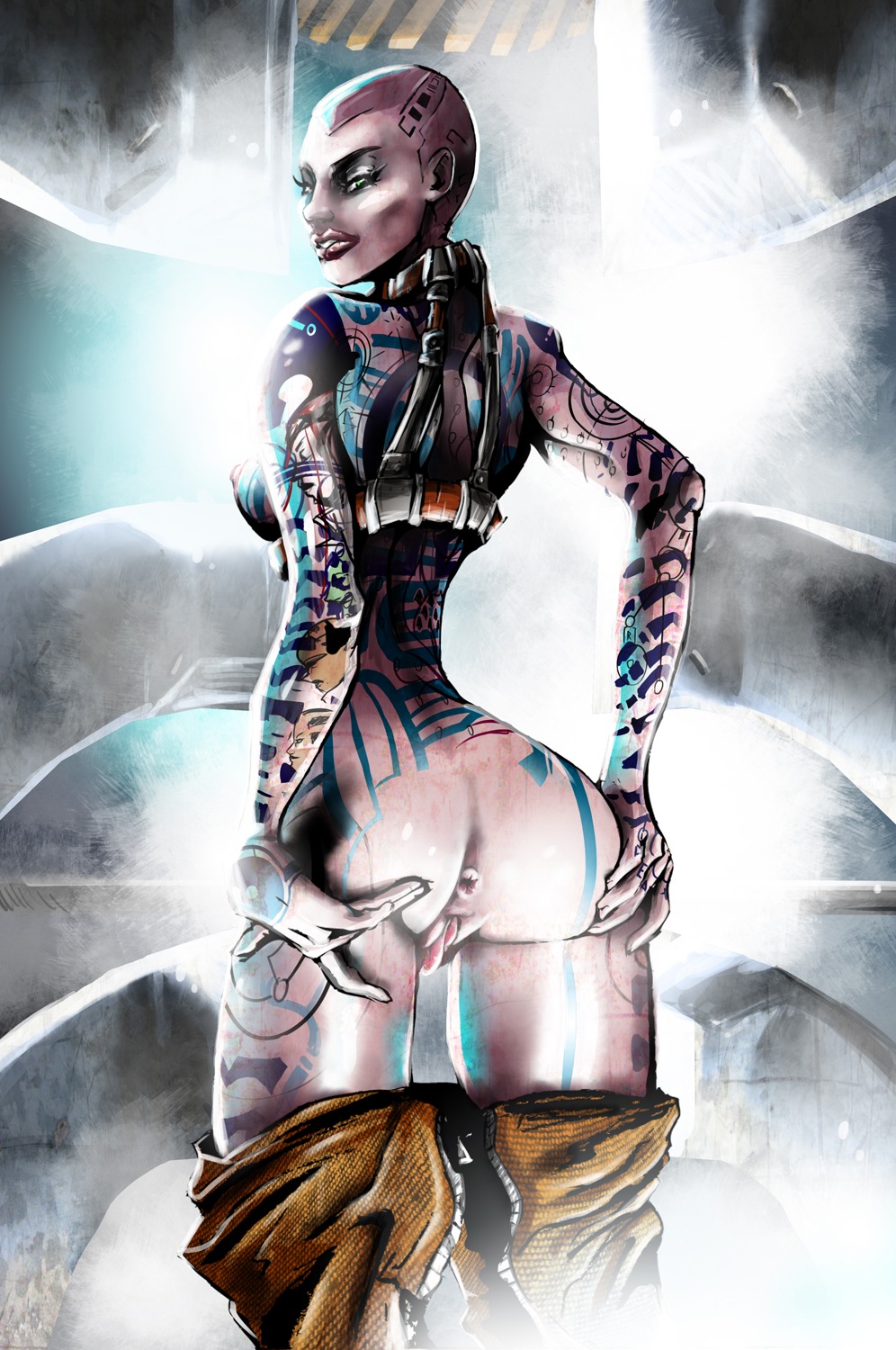 bald_female female jack_(mass_effect) mass_effect rule34 silverback_rex subject_zero tagme