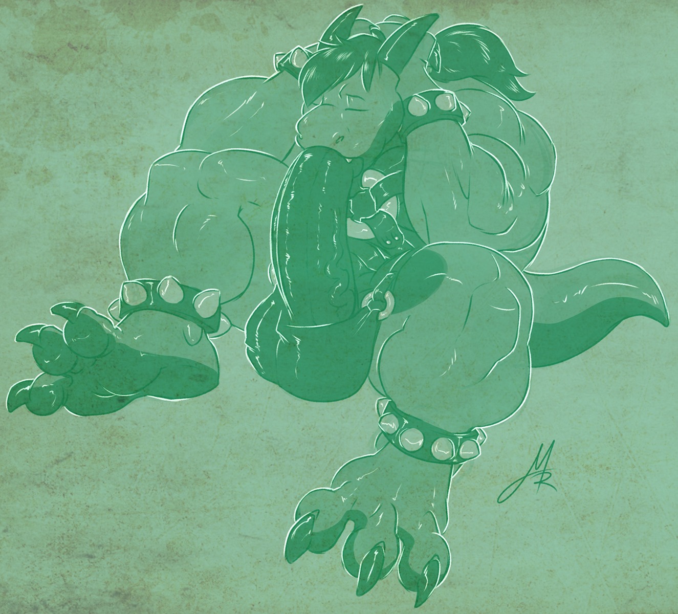 3_toes abs anthro autofellatio balls biceps big_muscles big_penis biped black_claws black_hair black_penis claws drag_(character) dragon e621 erection eyes_closed feet genitals green_balls green_body green_theme hair hi_res horn hyper male masturbation modem_redpill muscular muscular_anthro muscular_male mythological_creature mythological_scalie mythology non-mammal_balls nude oral oral_masturbation oral_penetration pecs penetration penile penile_masturbation penis scalie solo tail thick_penis toes