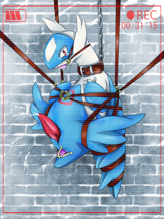 anal anal_penetration ball_gag bdsm bodily_fluids bondage bound camera_view chain cum cum_while_penetrated cumshot dildo e621 ejaculation erection feral fixed_dildo fixed_toy gag gagged generation_3_pokemon genital_fluids genitals latios legendary_pokemon male mizusawa_nino nintendo nude object_in_ass penetration penis pokemon pokemon_(species) recording red_eyes sex sex_toy sex_toy_in_ass sex_toy_insertion solo strapped_in_toy submissive submissive_male suspension tears toying_partner vibrator vibrator_in_ass