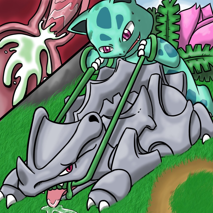colored cum day female feral insertion interspecies ivysaur male nintendo nude outdoors penis pokemon pokemon_(species) pokemon_rgby rhyhorn rule34 sex size_difference straight tagme vavacung