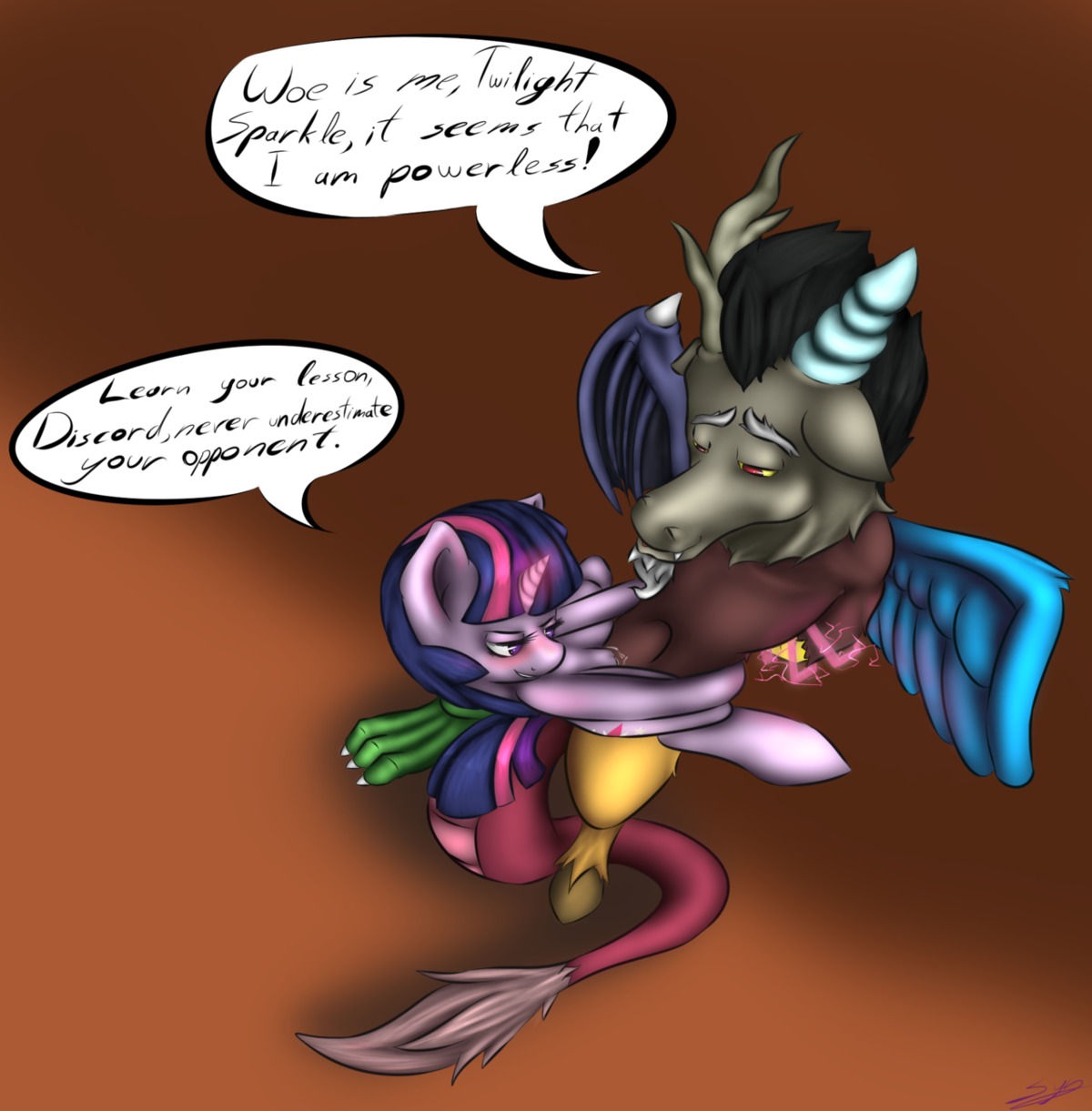 chimera discord_(mlp) draconequus equine female feral friendship_is_magic hasbro horse male my_little_pony mythological_creature mythological_equine mythology pony rule34 straight_hair synad twilight_sparkle_(mlp) unicorn