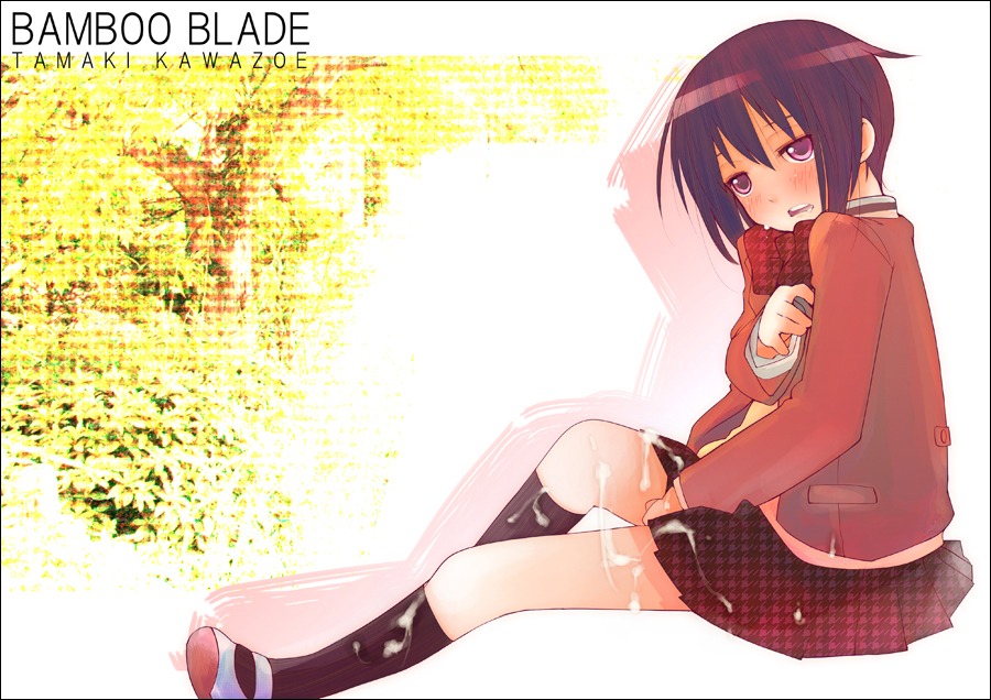 bamboo_blade cum female kawazoe_tamaki madam_s rule34 school_uniform solo