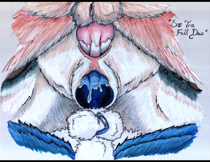 anal anal_penetration animal_genitalia animal_penis anthro anus balls black_bars bodily_fluids canid canine canine_genitalia canine_penis canis carabiner cum cum_in_ass cum_in_vagina cum_inside daelyhelaxon double_penetration e621 erection felid female fox genital_fluids genital_piercing genitals group group_sex knot leopard letterbox male male/female mammal pantherine penetration penis piercing precum red_wolf scrotum_piercing sex snow_leopard spots threesome trio vaginal vaginal_penetration vulva wolf