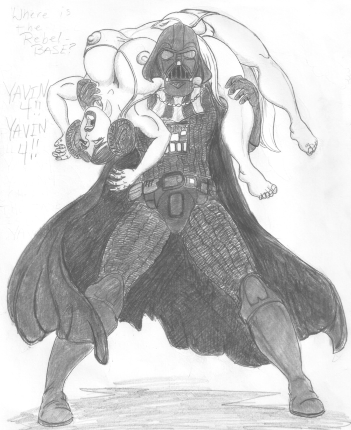 1girls a_new_hope areola breasts busty cleavage darth_vader father_and_daughter female nipples princess_leia_organa rule34 see-through star_wars tagme voluptuous